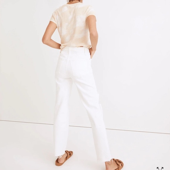 Madewell The Perfect Vintage Straight Jean in Tile White: Ripped-Knee Edition 24 - Picture 2 of 10